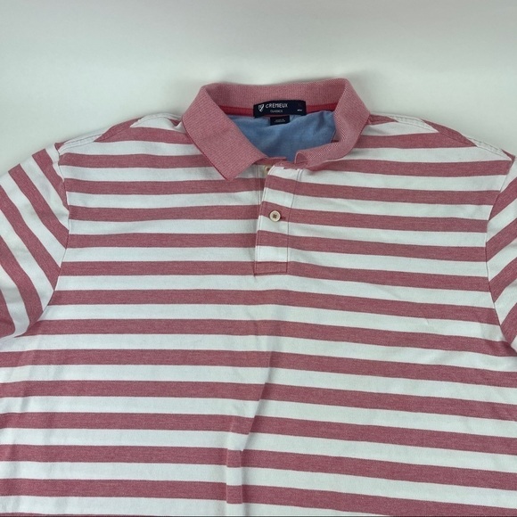 Cremieux Classics Polo Mens XL Pink White Striped - Picture 3 of 8